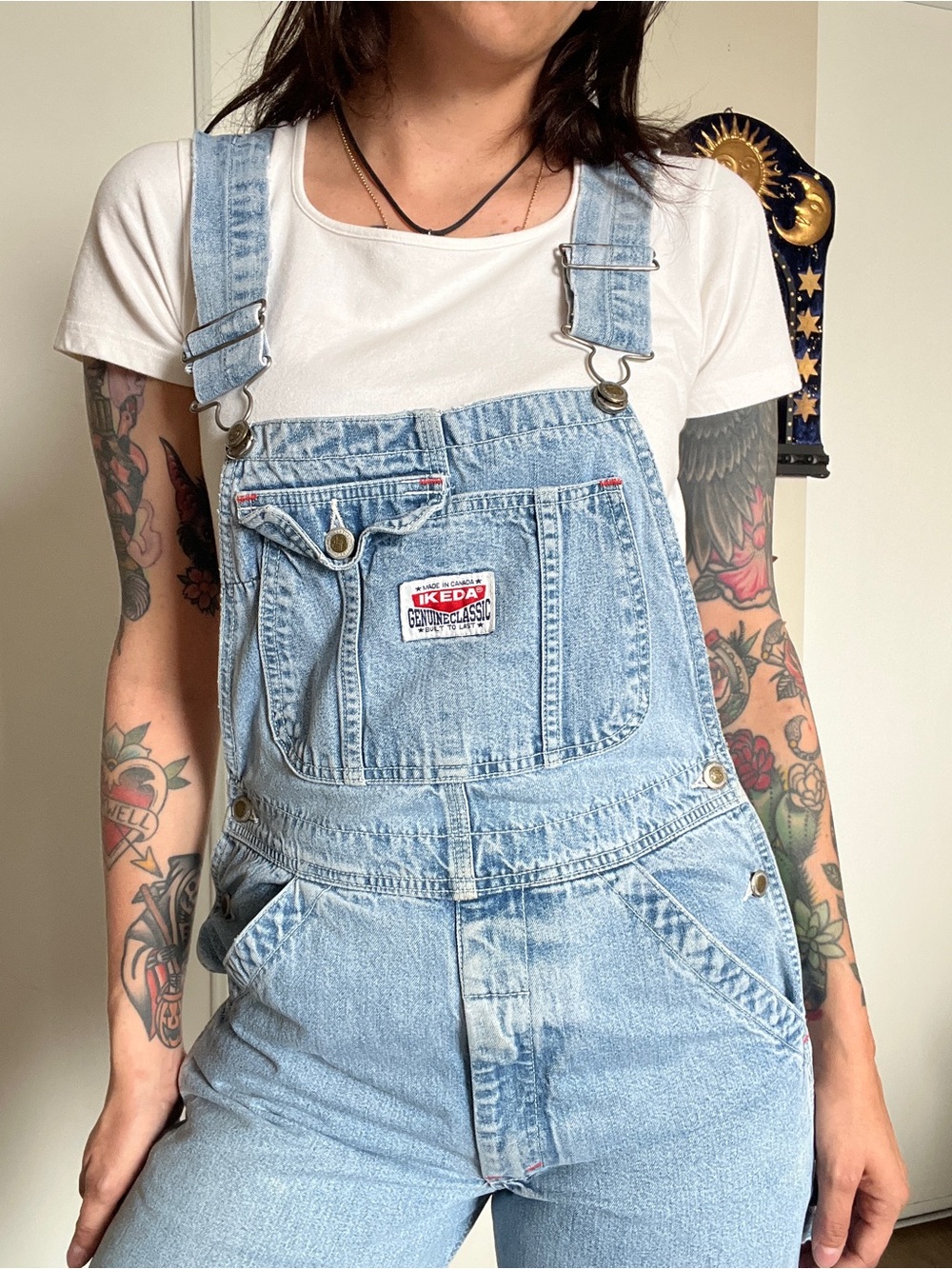 90’s IKEDA light wash overalls